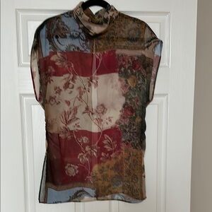 Floral Patchwork Sheer Top - Zara-size L